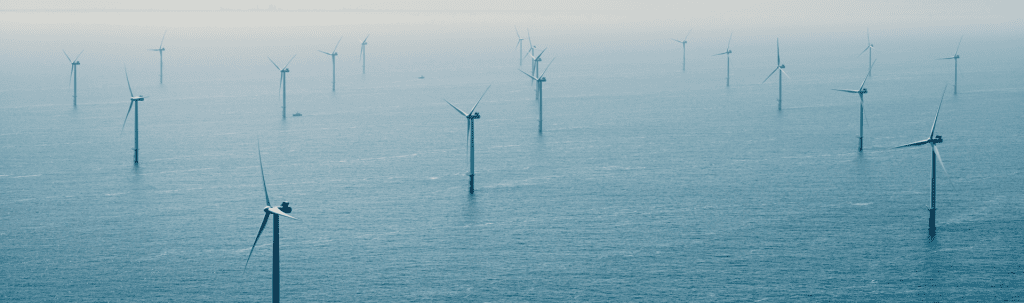 Image: Turbines at sea, part of a floating wind network